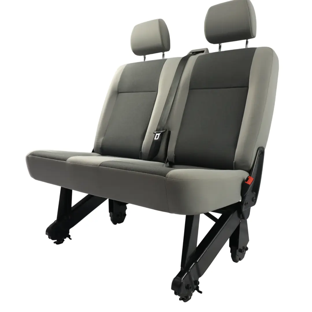 Volkswagen Transporter T6 Rear Double Seat Cloth Black Grey - SKU 7E9885805P - Part number 7E9885805P