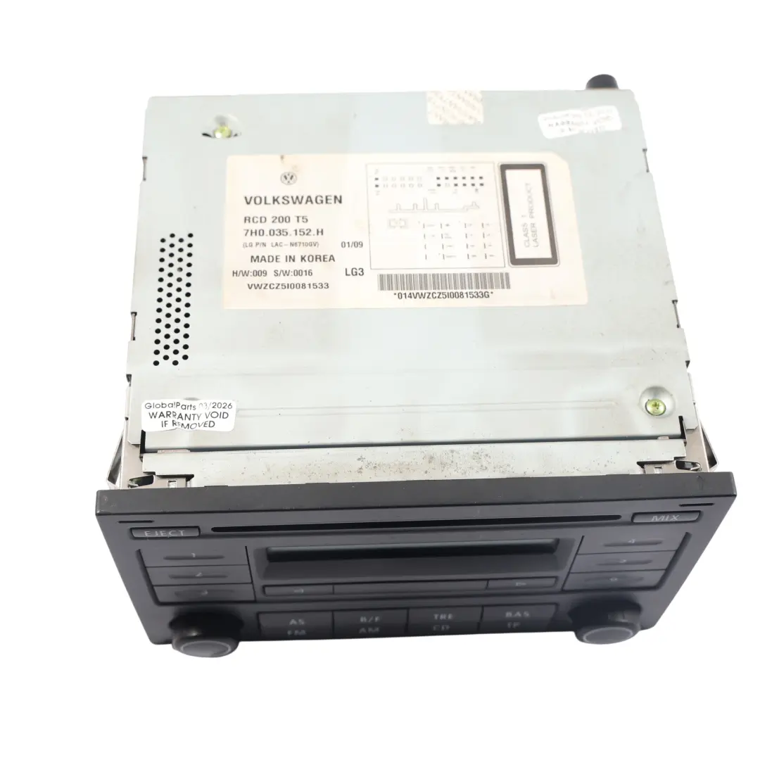 Volkswagen Transporter T5 Radio CD Player Head Unit - SKU 7H0035152H - Part number 7H0035152H