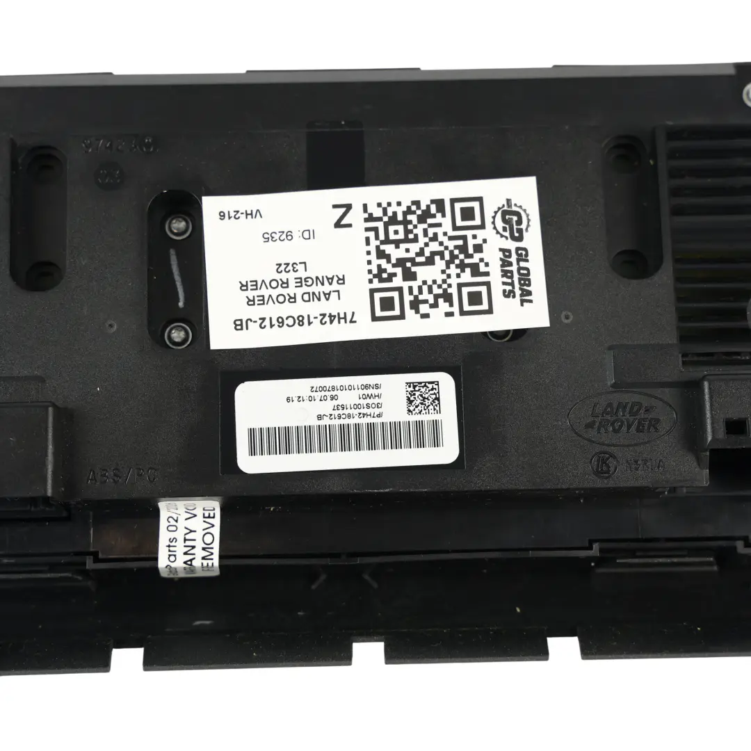 Land Rover Range Rover L322 Air Conditioning Heater Control P - SKU 7H42-18C612-JB - Part number 7H42-18C612-JB