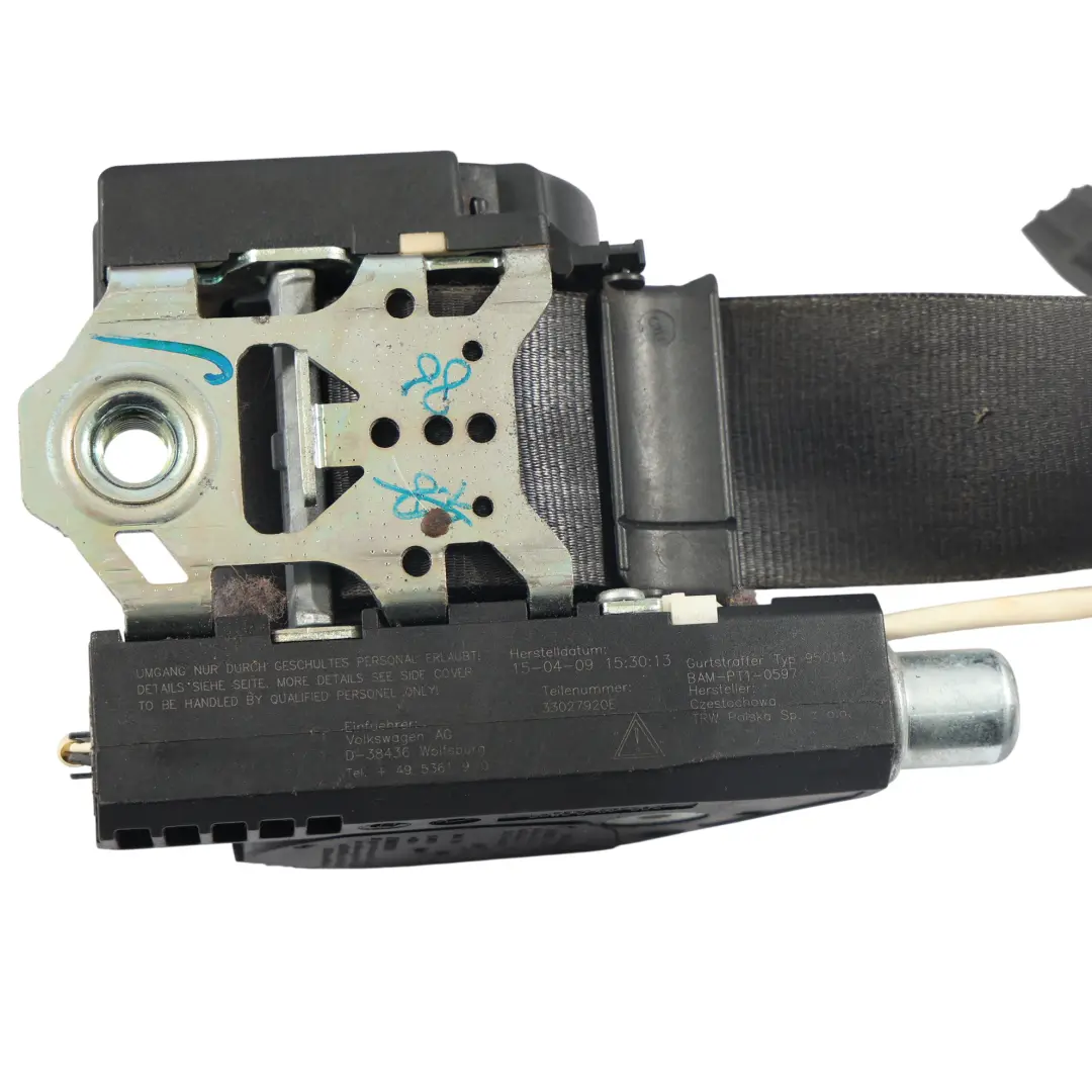 Cintura Sicurezza Anteriore Destra per Volkswagen Transporter T5 con numero di parte 7H5857806H Volkswagen Transporter T5 Cintura Sicurezza Anteriore Destra - SKU 7H5857806H - Numero di parte 7H5857806H