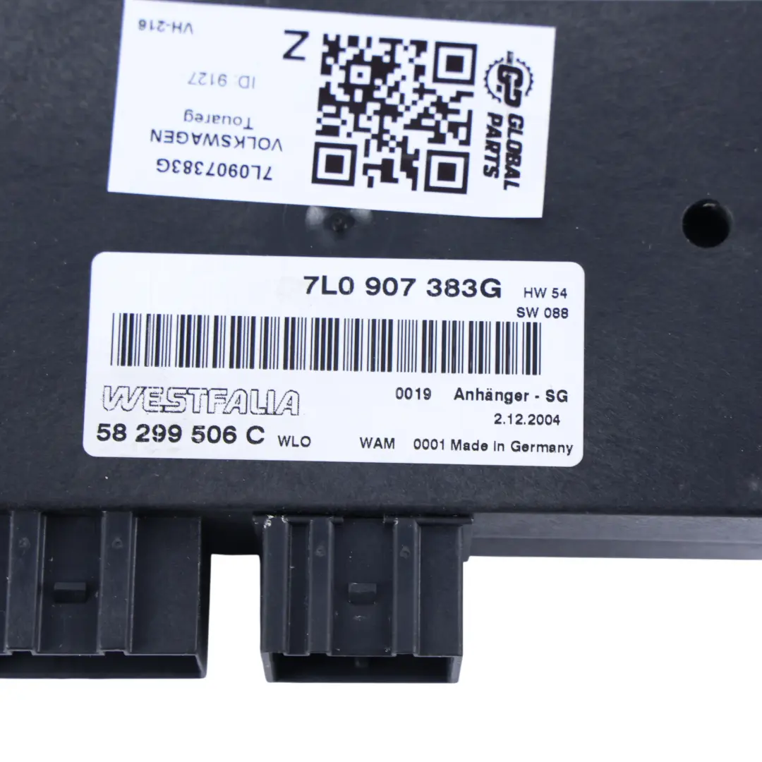 Barra Remolque Remolque Módulo Control Unidad para Porsche Cayenne 9PA con número de pieza 7L0907383G Porsche Cayenne 9PA Barra Remolque Remolque Módulo Control Unidad - SKU 7L0907383G - Número de pieza 7L0907383G