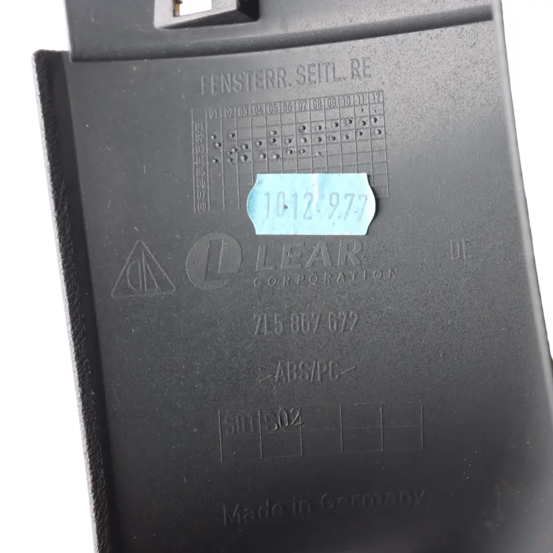 Porsche Cayenne 9PA Rear Hatch Tailgate Window Trim Right O/S - SKU 7L5867672 - Part number 7L5867672