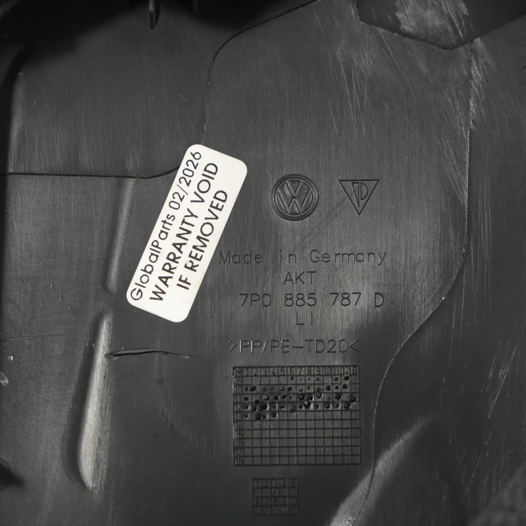 Volkswagen Touareg 7P Asiento Trasero Cubierta Panel Izquierdo Negro - SKU 7P0885787D - Número de pieza 7P0885787D