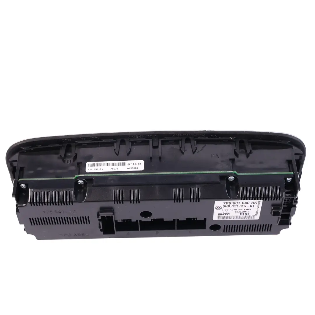 7P Dashboard Heater A/C Climate Control Panel to VW Volkswagen Touareg with Part number 7P6907040BK VW Volkswagen Touareg 7P Dashboard Heater A/C Climate Control Panel - SKU 7P6907040BK - Part number 7P6907040BK
