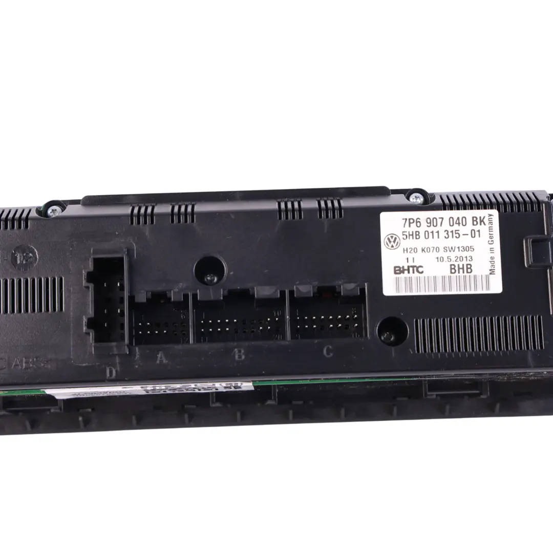 7P Dashboard Heater A/C Climate Control Panel to VW Volkswagen Touareg with Part number 7P6907040BK VW Volkswagen Touareg 7P Dashboard Heater A/C Climate Control Panel - SKU 7P6907040BK - Part number 7P6907040BK