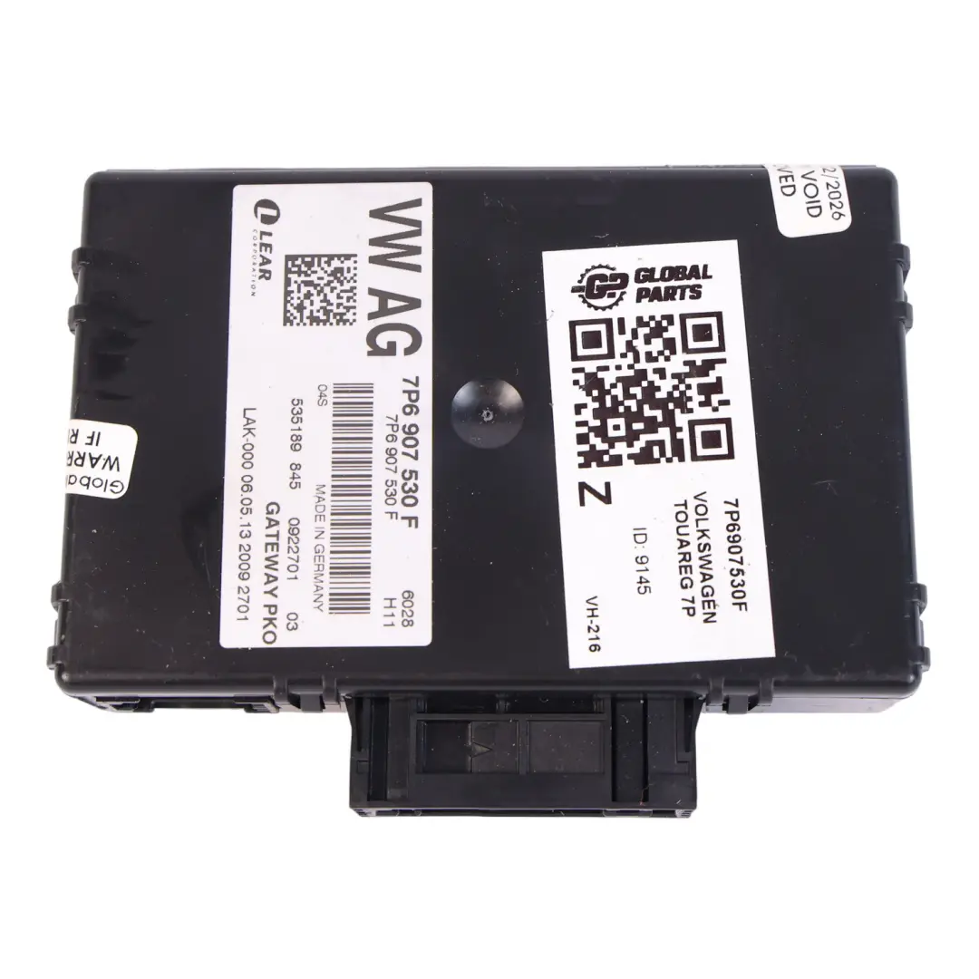 VW Volkswagen Touareg 7P MK2 Módulo Unidad Control Puerta Enlace ECU - SKU 7P6907530F - Número de pieza 7P6907530F