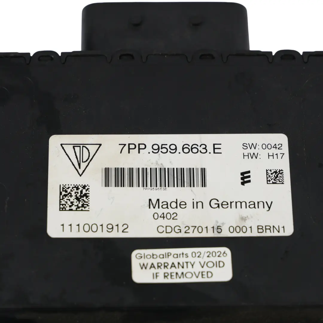 Porsche Cayenne 92A VW Touareg 7P Módulo Control Estabilizador - SKU 7PP959663E - Número de pieza 7PP959663E