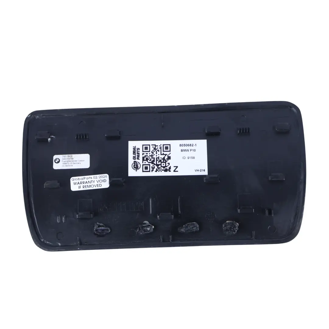 Centro Bandeja Almacenamiento Cubierta Aleta Tapa Carbono para BMW F10 con número de pieza 8050682 BMW F10 Centro Bandeja Almacenamiento Cubierta Aleta Tapa Carbono - SKU 8050682-1 - Número de pieza 8050682