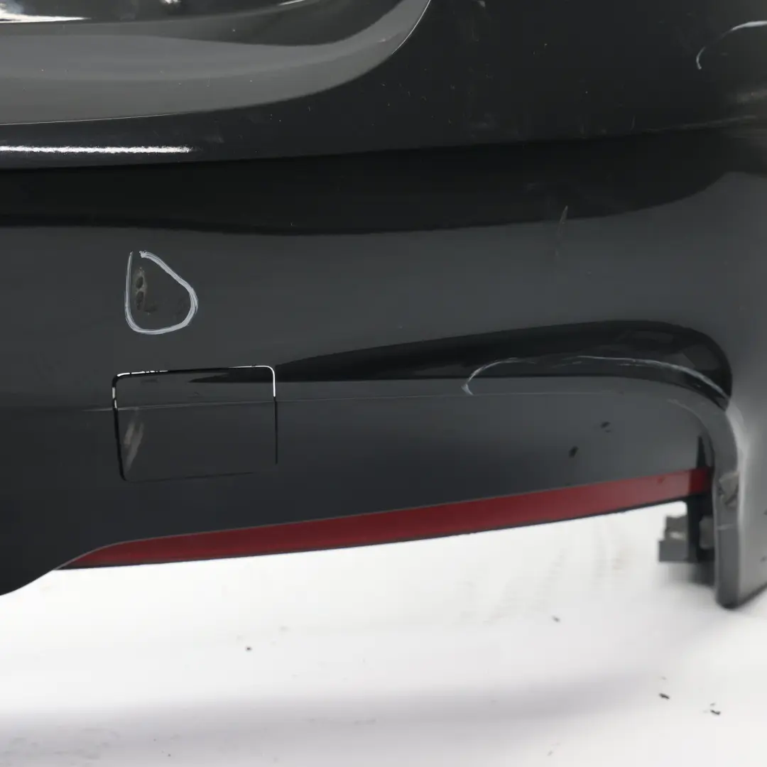 Bumper Rear M Sport Trim Panel PDC Black Sapphire Metallic - 475 to BMW F30 with Part number 8056497 BMW F30 Bumper Rear M Sport Trim Panel PDC Black Sapphire Metallic - 475 - SKU 8056497-BS - Part number 8056497