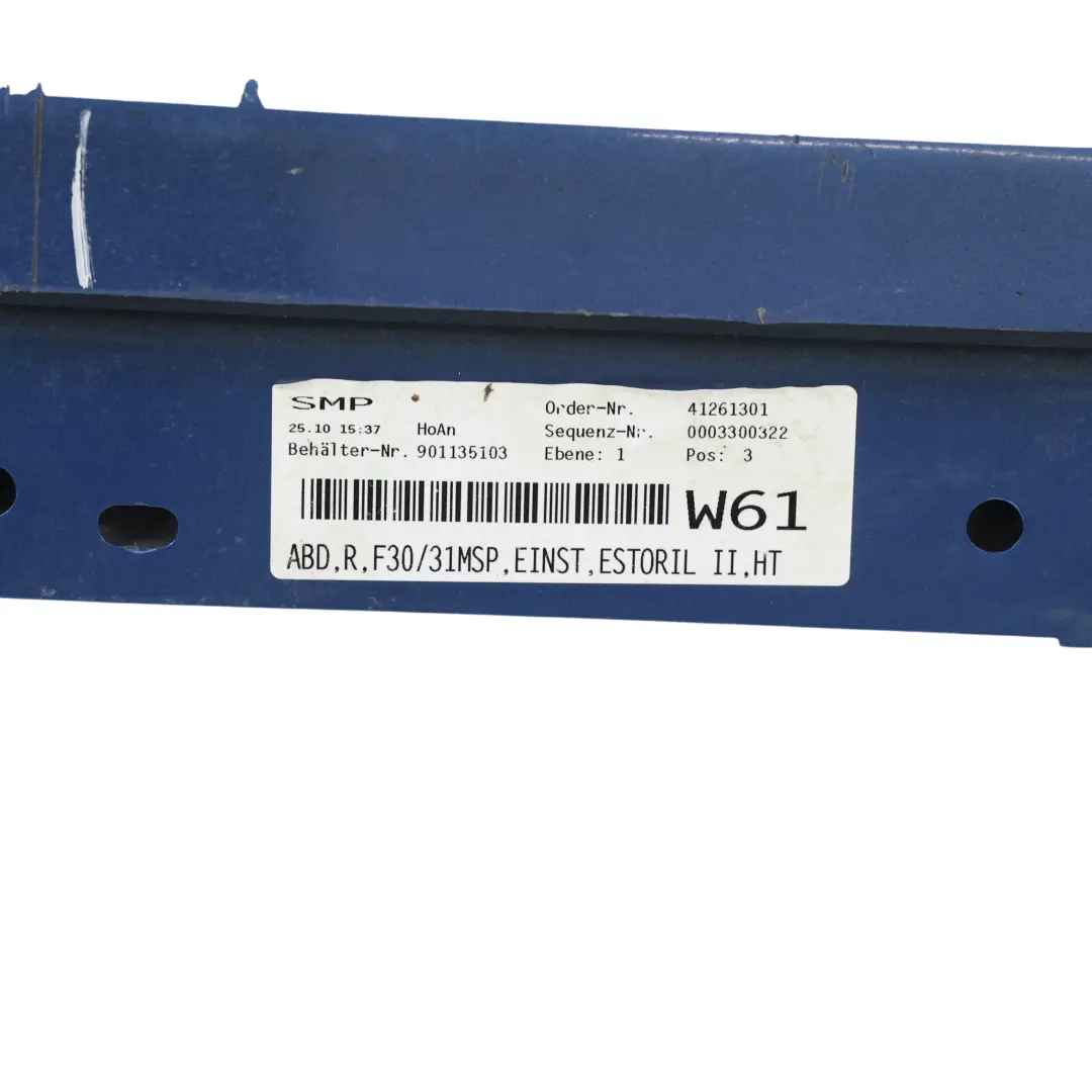 Sill Strip M Sport Side Skirt Right O/S Estorilblau Blue - B45 to BMW F30 F31 with Part number 8056580 BMW F30 F31 Sill Strip M Sport Side Skirt Right O/S Estorilblau Blue - B45 - SKU 8056580-EB - Part number 8056580