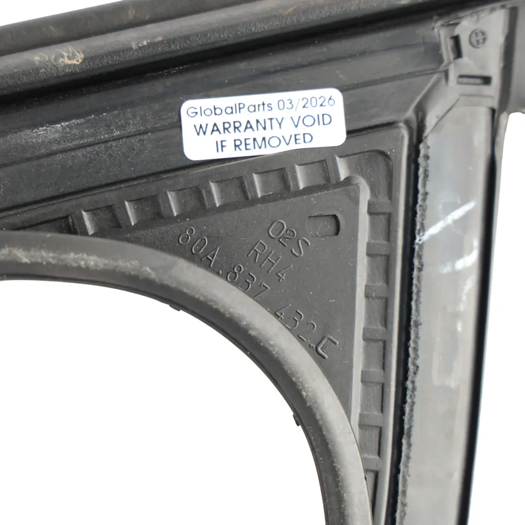 Front Door Window Frame Guide Seal Trim Right O/S to Audi Q5 FY with Part number 80A837432C Audi Q5 FY Front Door Window Frame Guide Seal Trim Right O/S - SKU 80A837432C - Part number 80A837432C