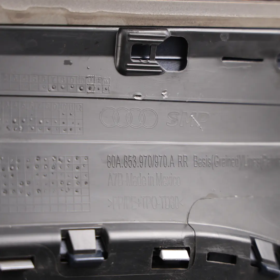 Audi Q5 FY Door Trim Moulding Strip Panel Rear Right O/S Navarra Blue - X5H - SKU 80A853970G-NAB - Part number 80A853970G