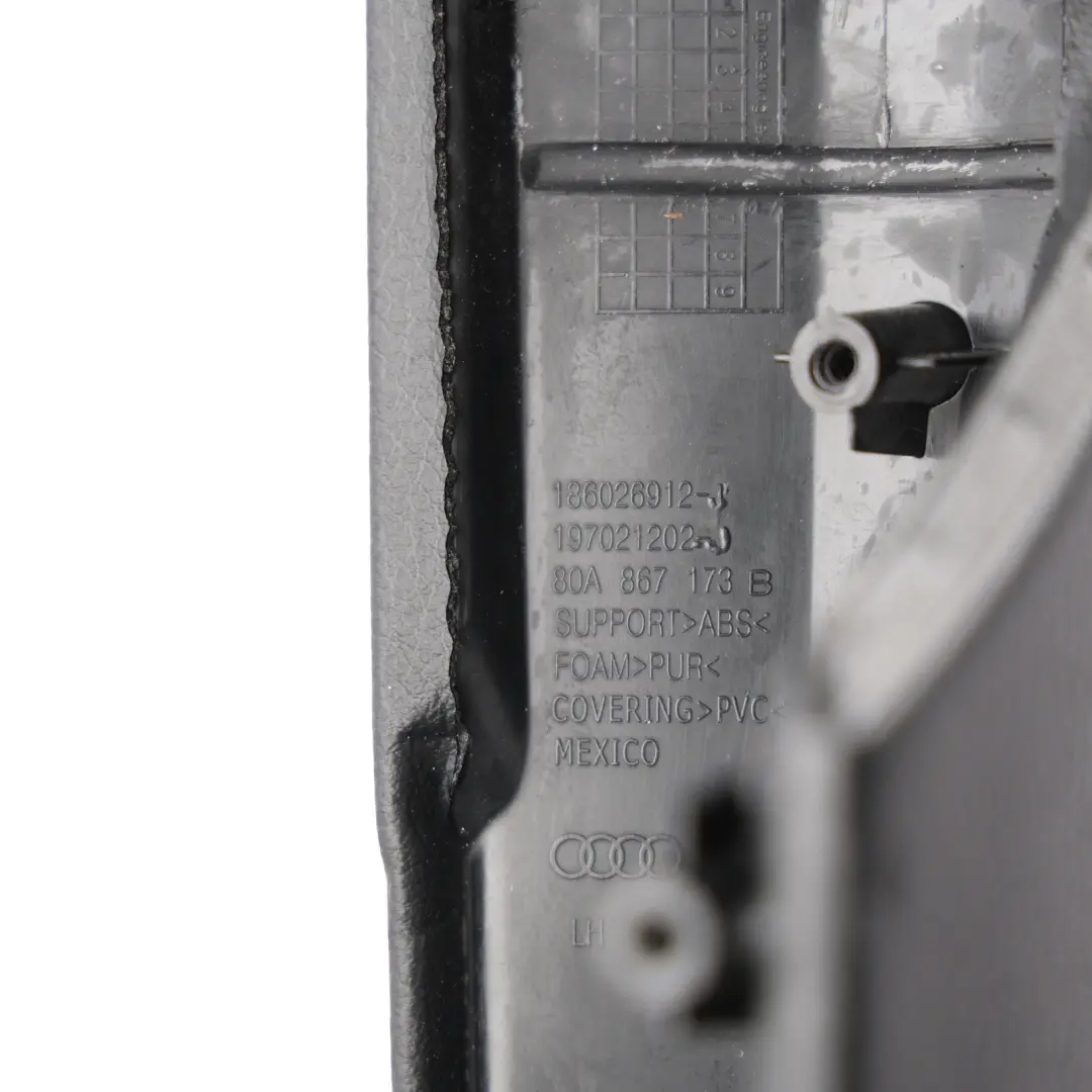 Front Door Armrest Holder Trim Panel Soul Black Left N/S to Audi Q5 FY with Part number 80A867173B Audi Q5 FY Front Door Armrest Holder Trim Panel Soul Black Left N/S - SKU 80A867173B - Part number 80A867173B
