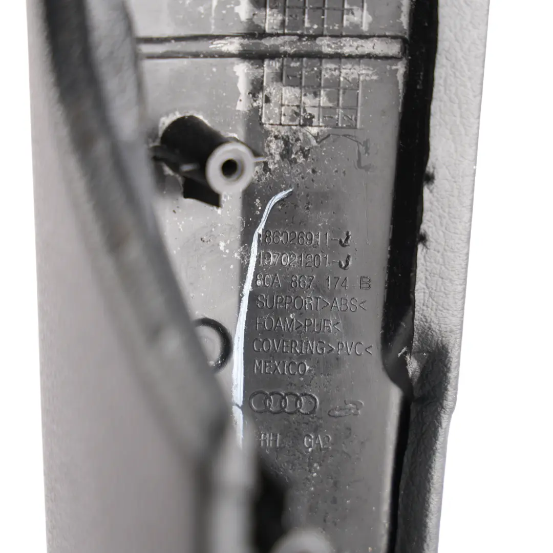 Audi Q5 FY Front Door Armrest Holder Trim Panel Soul Black Right O/S - SKU 80A867174B - Part number 80A867174B