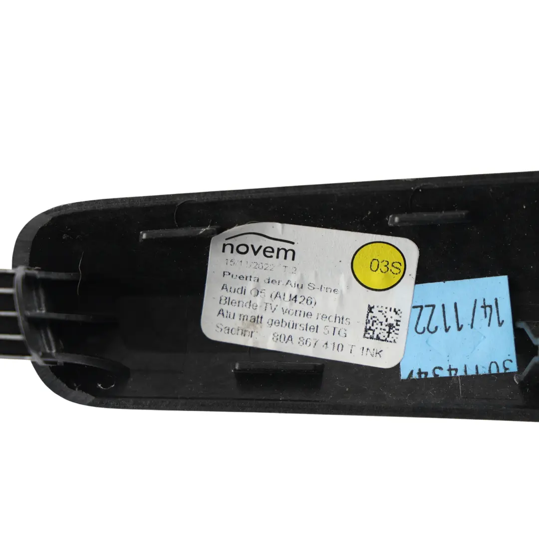 Audi Q5 FY Front Rear Door Card Trim Strip Panel Aluminium Right O/S - SKU 80A867410T - Part number 80A867410T