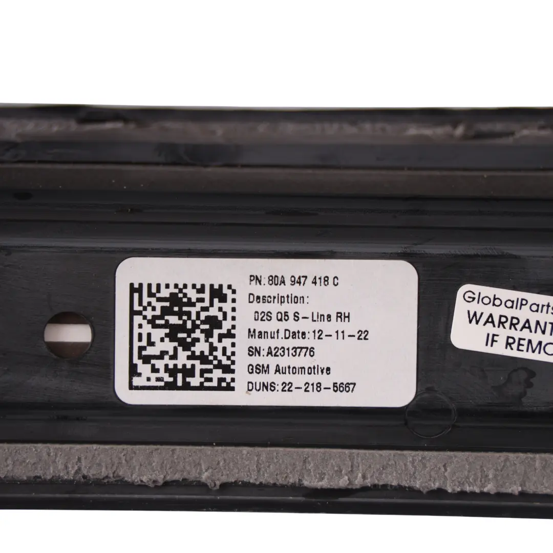 Audi Q5 FY Front Door Sill Entrance Strip Plate S-Line Right O/S - SKU 80A947418C - Part number 80A947418C