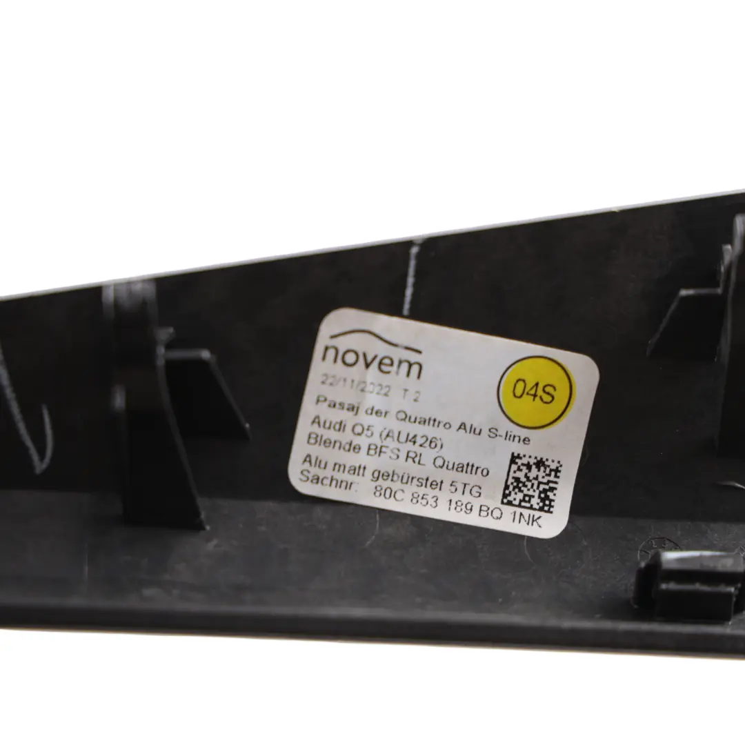 Dashboard Strip Trim Cover Quattro Brushed Aluminium to Audi Q5 FY with Part number 80C853189BQ Audi Q5 FY Dashboard Strip Trim Cover Quattro Brushed Aluminium - SKU RHD-80C853189BQ - Part number 80C853189BQ