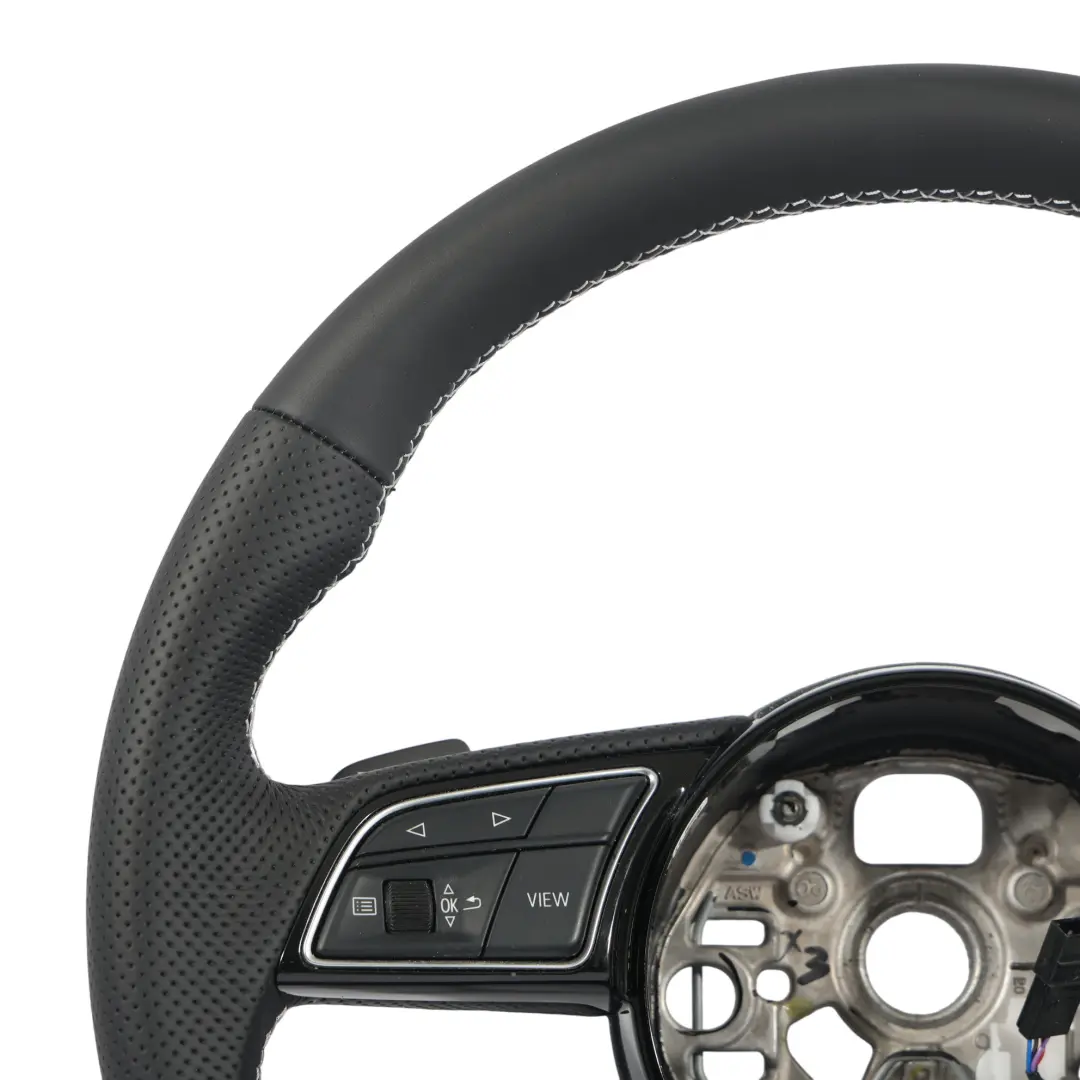 Audi A1 GB A3 8Y Steering Wheel S-Line NEW Black Leather Flat Bottom - SKU 82A419091AH-1 - Part number 82A419091AH