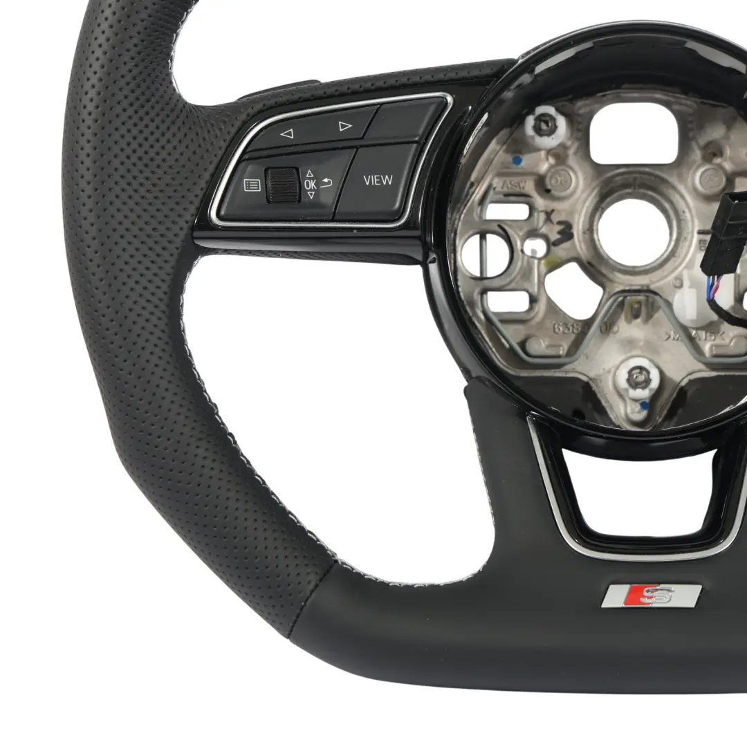 8Y Volante S-Line NUEVO Cuero Negro Fondo Plano para Audi A1 GB A3 con número de pieza 82A419091AH Audi A1 GB A3 8Y Volante S-Line NUEVO Cuero Negro Fondo Plano - SKU 82A419091AH-1 - Número de pieza 82A419091AH