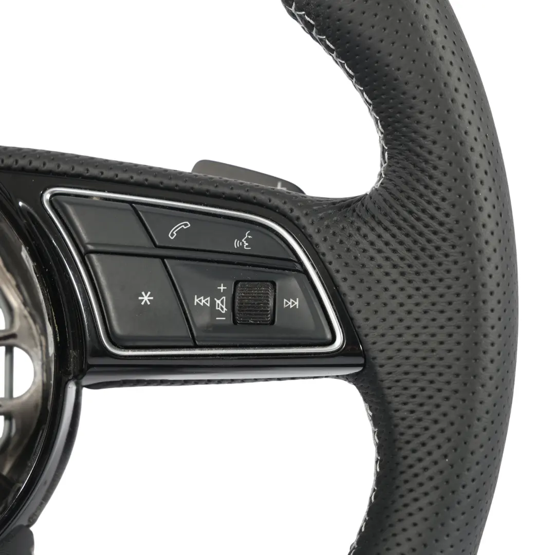 Audi A1 GB A3 8Y Steering Wheel S-Line NEW Black Leather Flat Bottom - SKU 82A419091AH-1 - Part number 82A419091AH