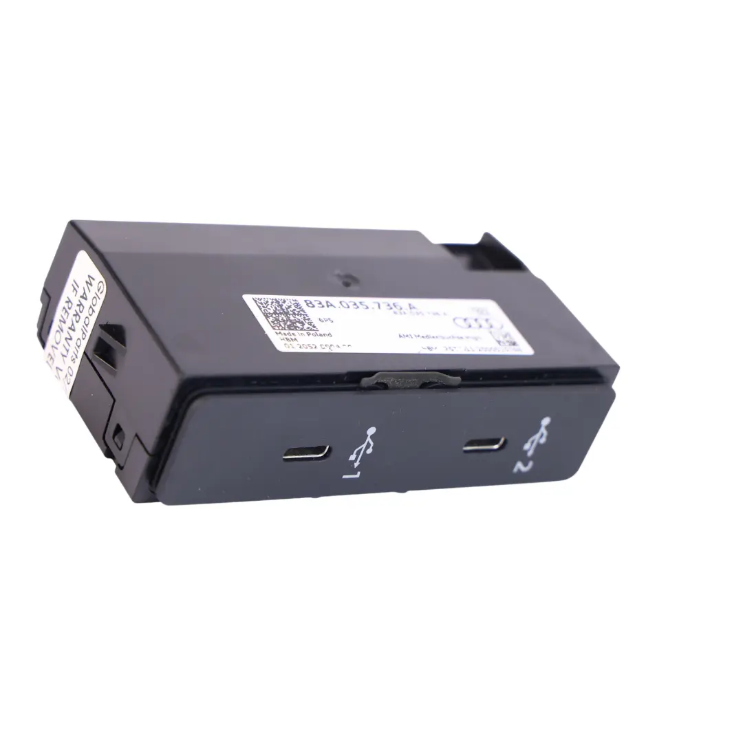 Audi Q3 F3 Consola Trasera Doble Puerto Alimentación USB-C Conexión - SKU 83A035736A - Número de pieza 83A035736A