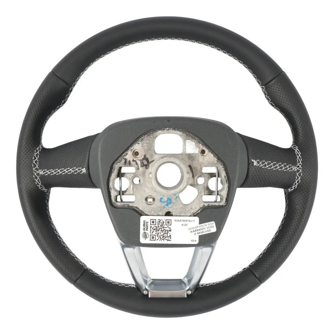 Audi Q3 F3 MK2 Volante S-Line NUOVO Pelle Nera Fili Bianchi - SKU 83A419091AJ-1 - Numero di parte 83A419091AJ