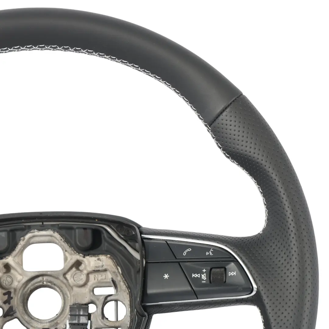 Audi Q3 F3 MK2 Steering Wheel S-Line NEW Black Leather White Threads - SKU 83A419091AJ-1 - Part number 83A419091AJ