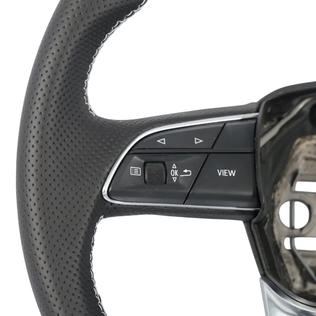 Audi Q3 F3 MK2 Volante S-Line NUOVO Pelle Nera Fili Bianchi - SKU 83A419091AJ-1 - Numero di parte 83A419091AJ