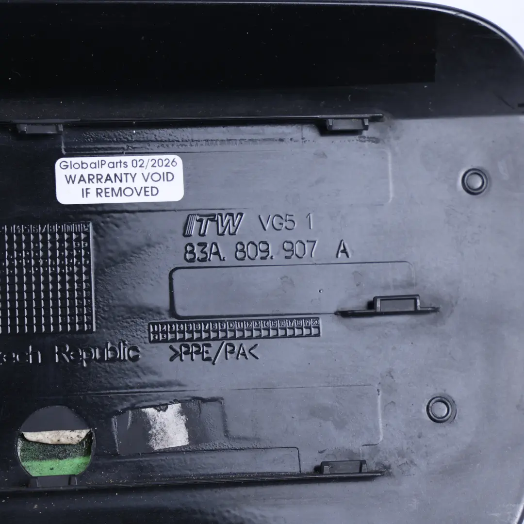 Audi Q3 F3 Fuel Filler Flap Cap Cover Mythical Black - Y9T - SKU 83A809907A-MYB - Part number 83A809907A