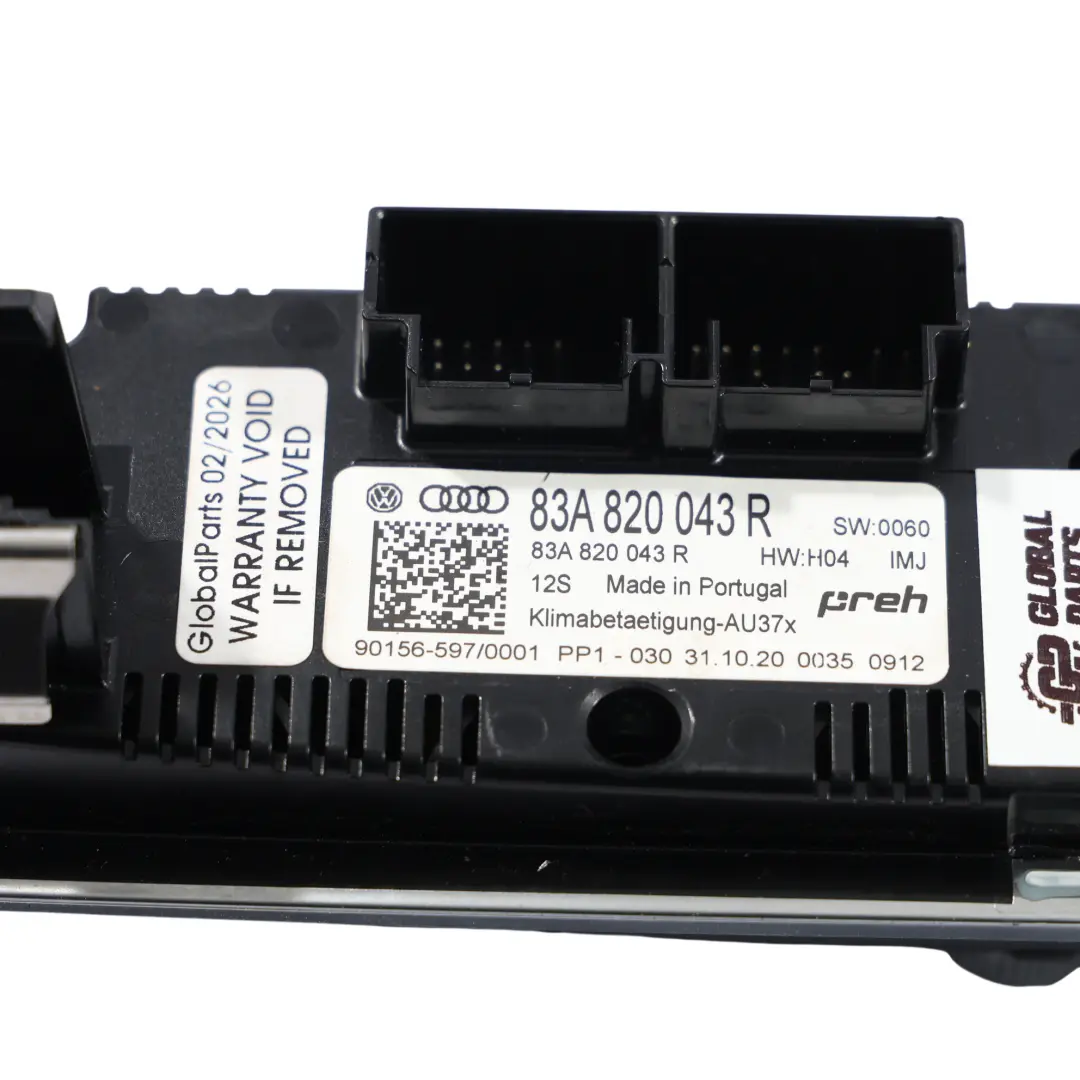 Audi Q3 F3 Air Conditioning Heater Climate Control Panel Switch - SKU 83A820043R - Part number 83A820043R