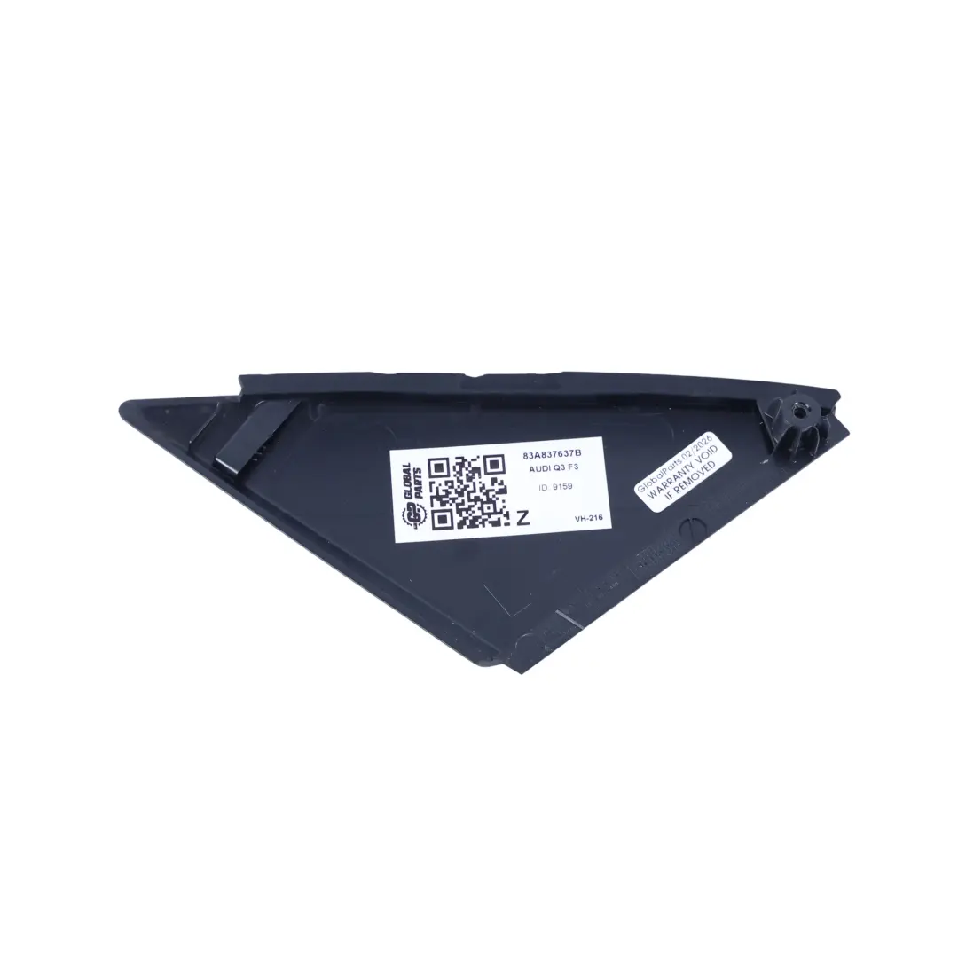 Front Door Corner Quarter Cover Trim Left N/S Black to Audi Q3 F3 with Part number 83A837637B Audi Q3 F3 Front Door Corner Quarter Cover Trim Left N/S Black - SKU 83A837637B - Part number 83A837637B