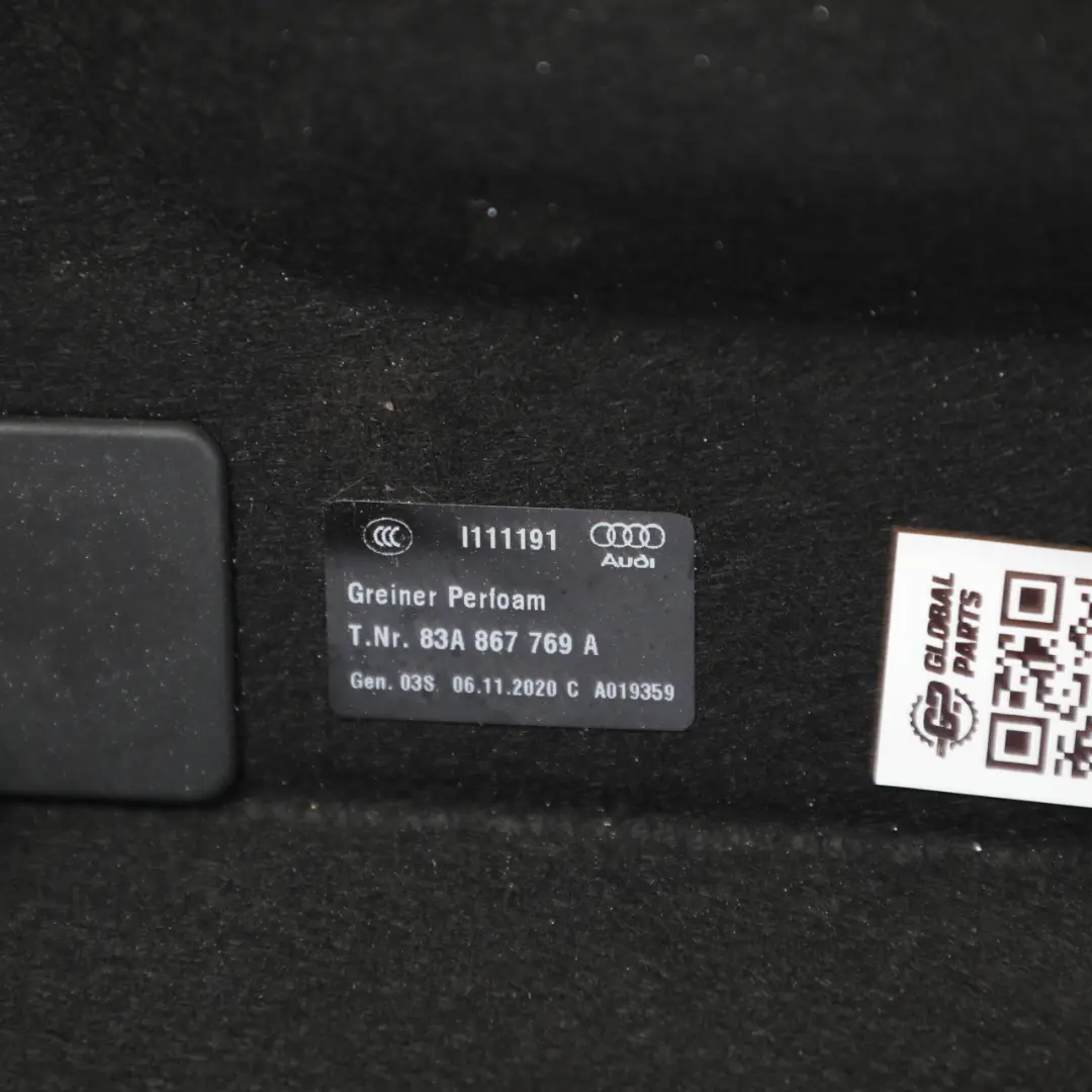 Audi Q3 F3 Tablette Arrière Coffre Panneau Garniture Noir - SKU 83A867769A - Numéro de pièce 83A867769A