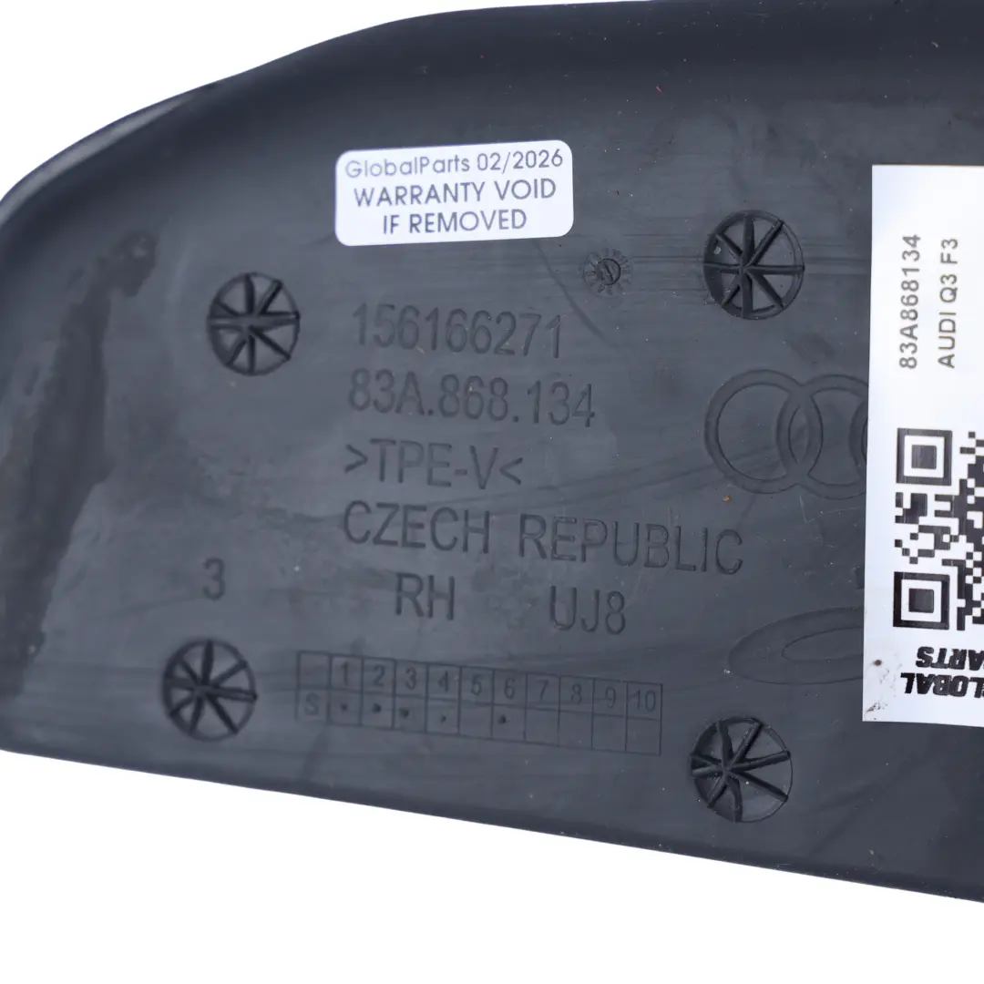Rivestimento Gomma Tappetino Porta Anteriore Destro per Audi Q3 F3 con numero di parte 83A868134 Audi Q3 F3 Rivestimento Gomma Tappetino Porta Anteriore Destro - SKU 83A868134 - Numero di parte 83A868134