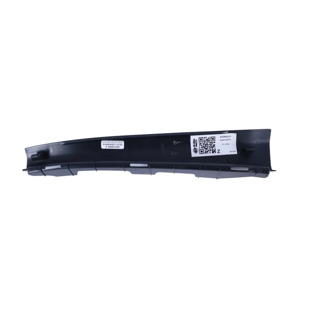 A-Pillar Trim Cover Panel Moulding Soul Black Left N/S to Audi Q3 F3 with Part number 83A868203 Audi Q3 F3 A-Pillar Trim Cover Panel Moulding Soul Black Left N/S - SKU 83A868203 - Part number 83A868203