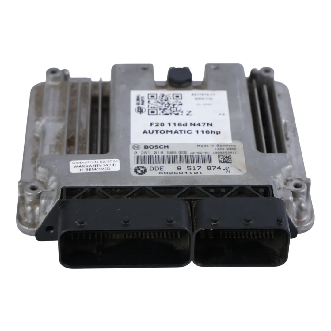 116HP N47N Unidad Control Motor ECU DDE Automático para BMW F20 F21 F30 F31 con número de pieza 8517874 BMW F20 F21 F30 F31 116HP N47N Unidad Control Motor ECU DDE Automático - SKU 8517874-11 - Número de pieza 8517874