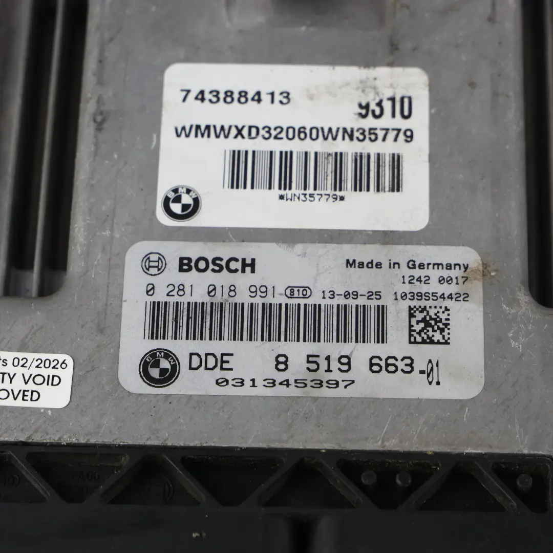 Mini Cooper SD R56 LCI N47N 143HP Diesel Engine ECU Kit DDE Automatic - SKU 8519663-1 - Part number 8519663