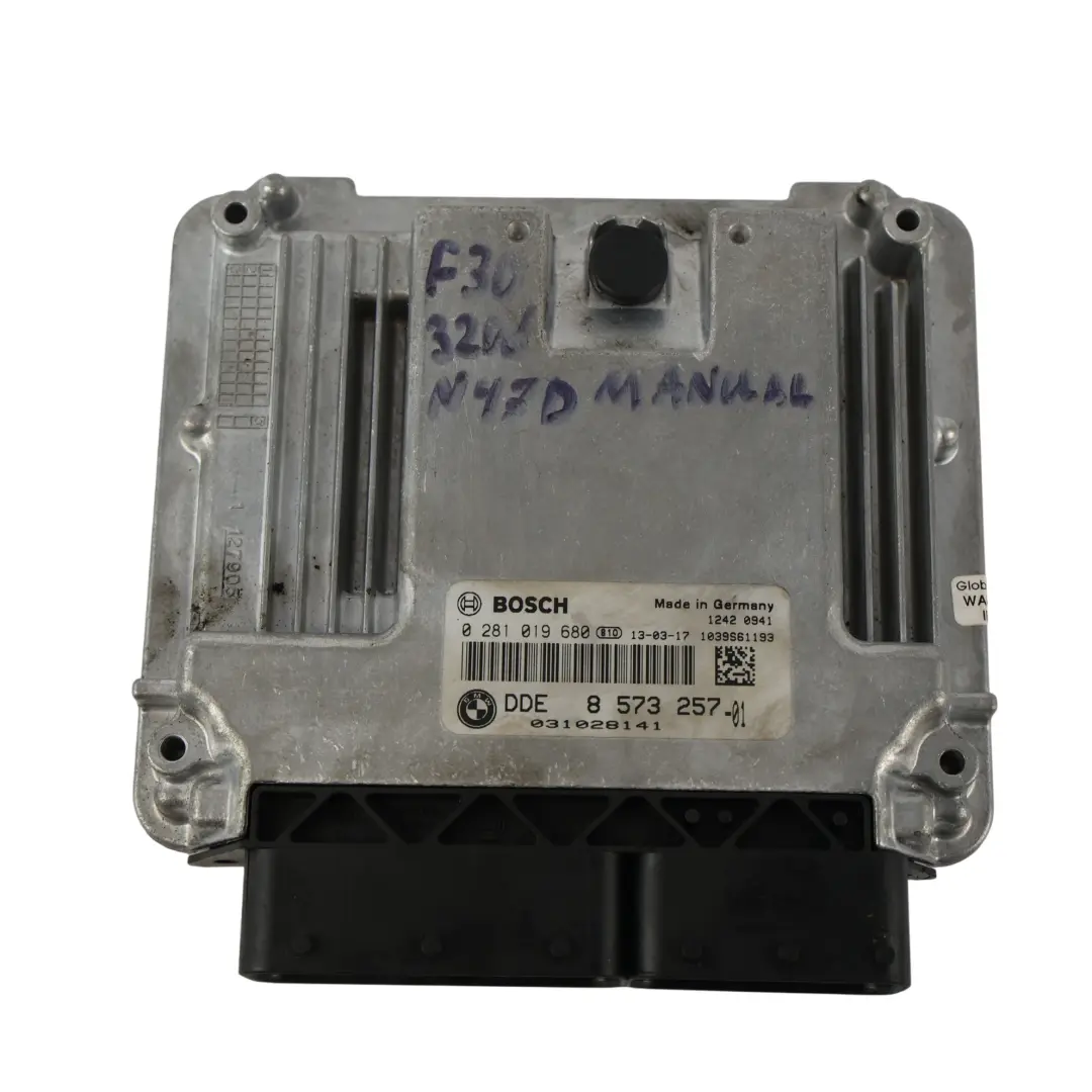 BMW F30 F31 320D Ed Diesel N47N 163HP ECU DDE + Clé + FEM Automatique - SKU 8573257-7 - Numéro de pièce 8573257