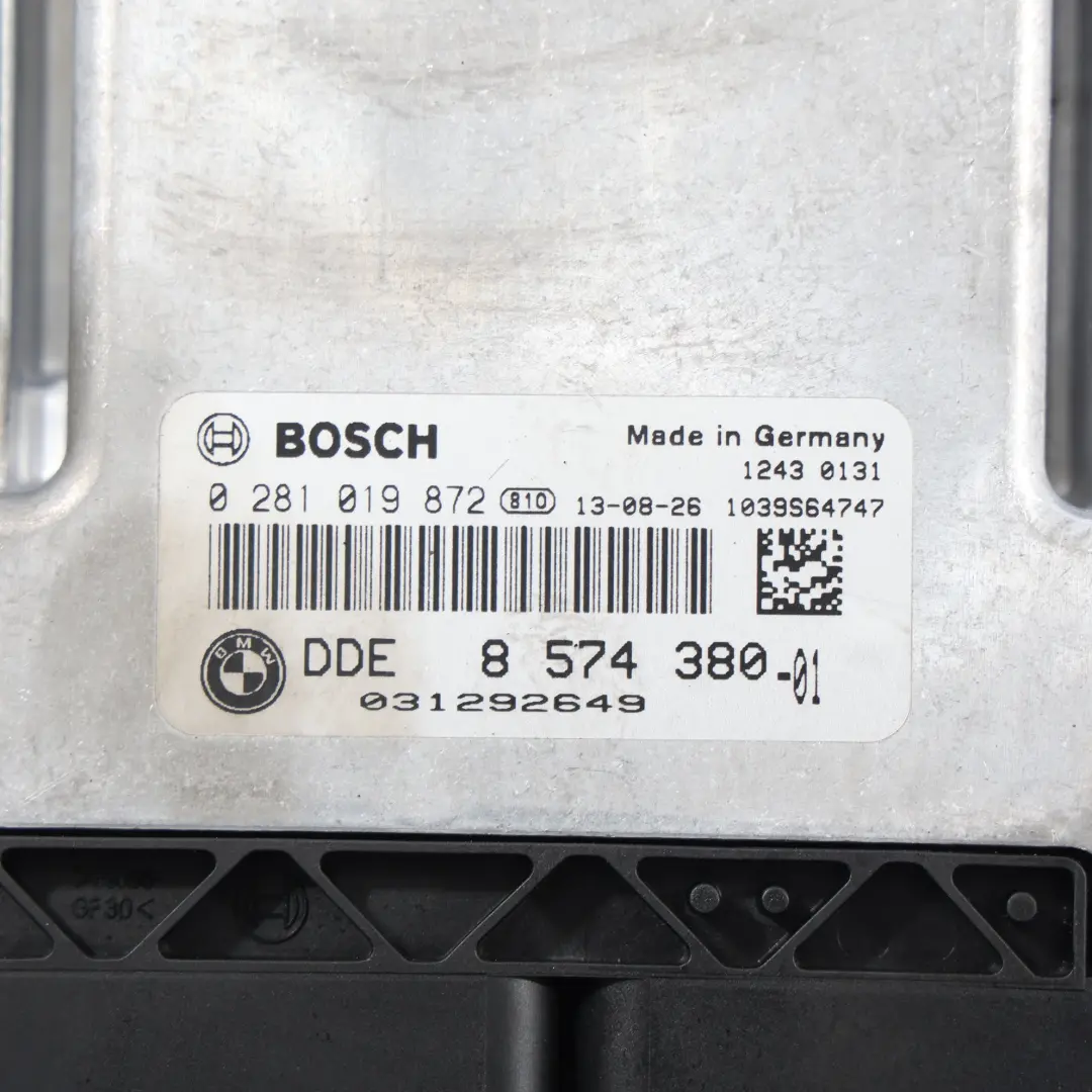 BMW F10 520D N47N 184HP Sterownik Silnika ECU DDE Zestaw Automat - SKU 8574380-1 - Numer Części 8574380