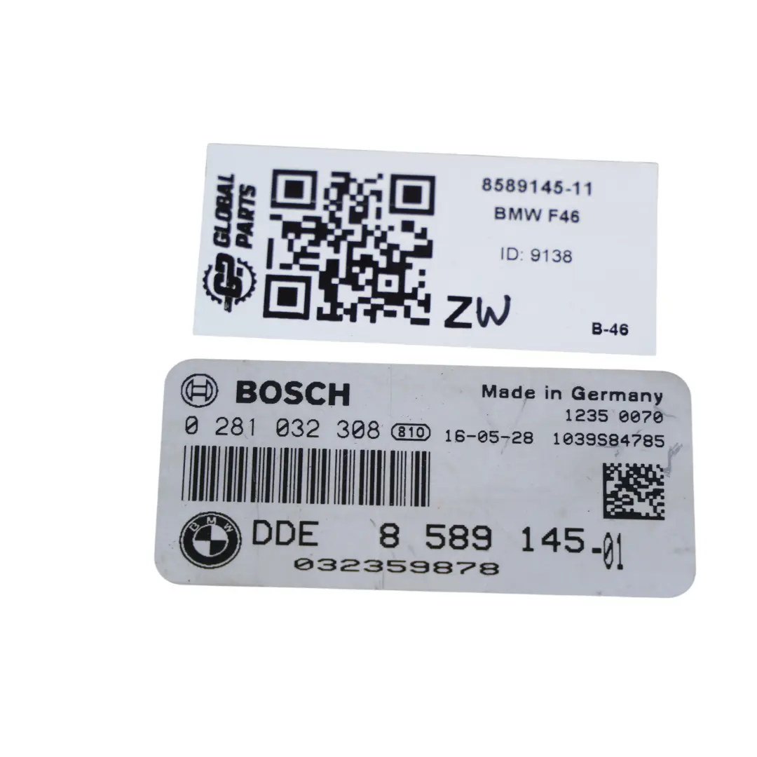 BMW F46 218D B47 150KM Sterownik Moduł Silnika Zestaw DDE Automat - SKU 8589145-11 - Numer Części 8589145