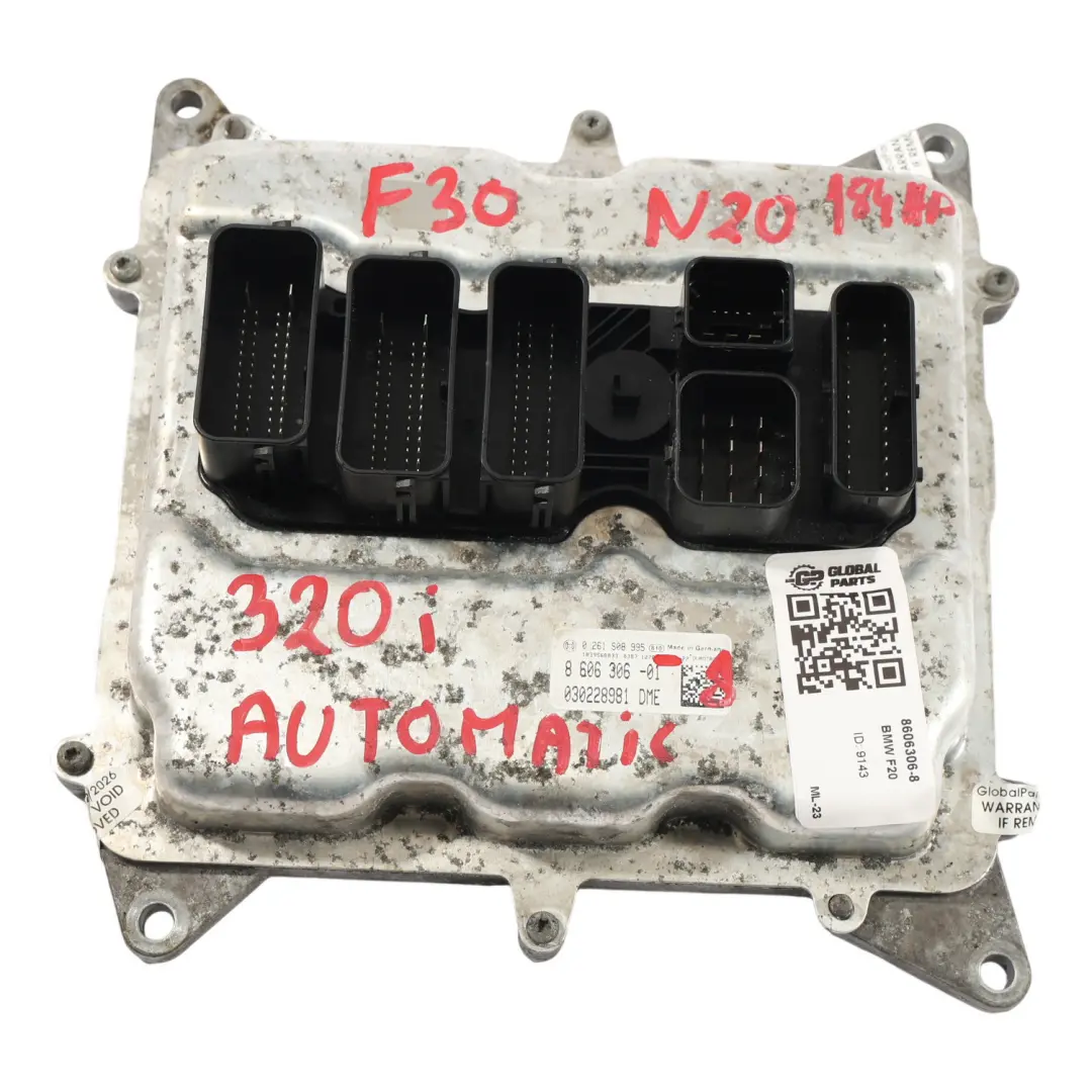 BMW F10 F11 F20 F30 N20 184HP Controllo Motore ECU DME Automatico - SKU 8606306-8 - Numero di parte 8606306