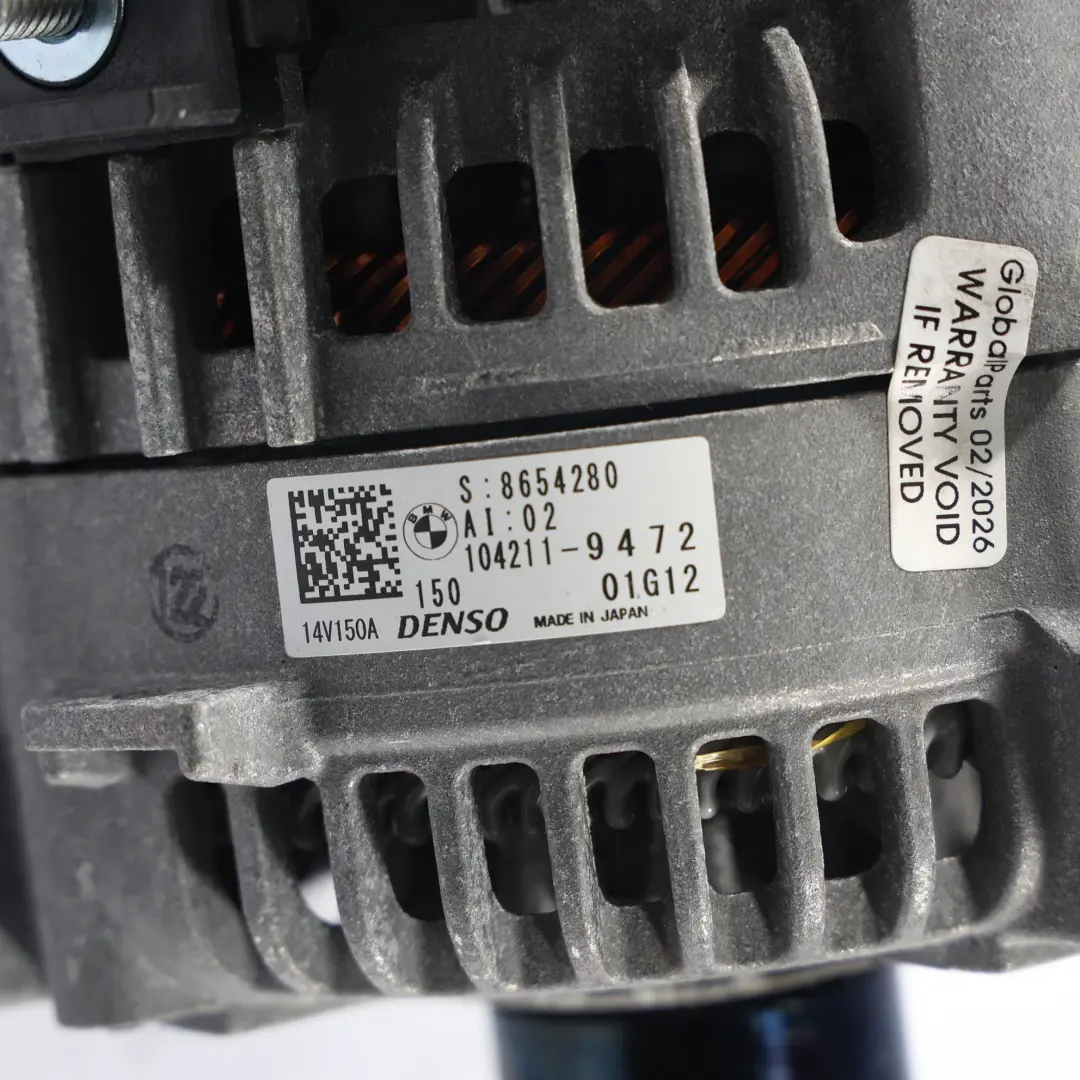 Alternator Generator 14V 150A to BMW X3 G01 X4 G02 G20 G21 G22 G26 G28 G30 with Part number 8654280 BMW X3 G01 X4 G02 G20 G21 G22 G26 G28 G30 Alternator Generator 14V 150A - SKU 8654280 - Part number 8654280