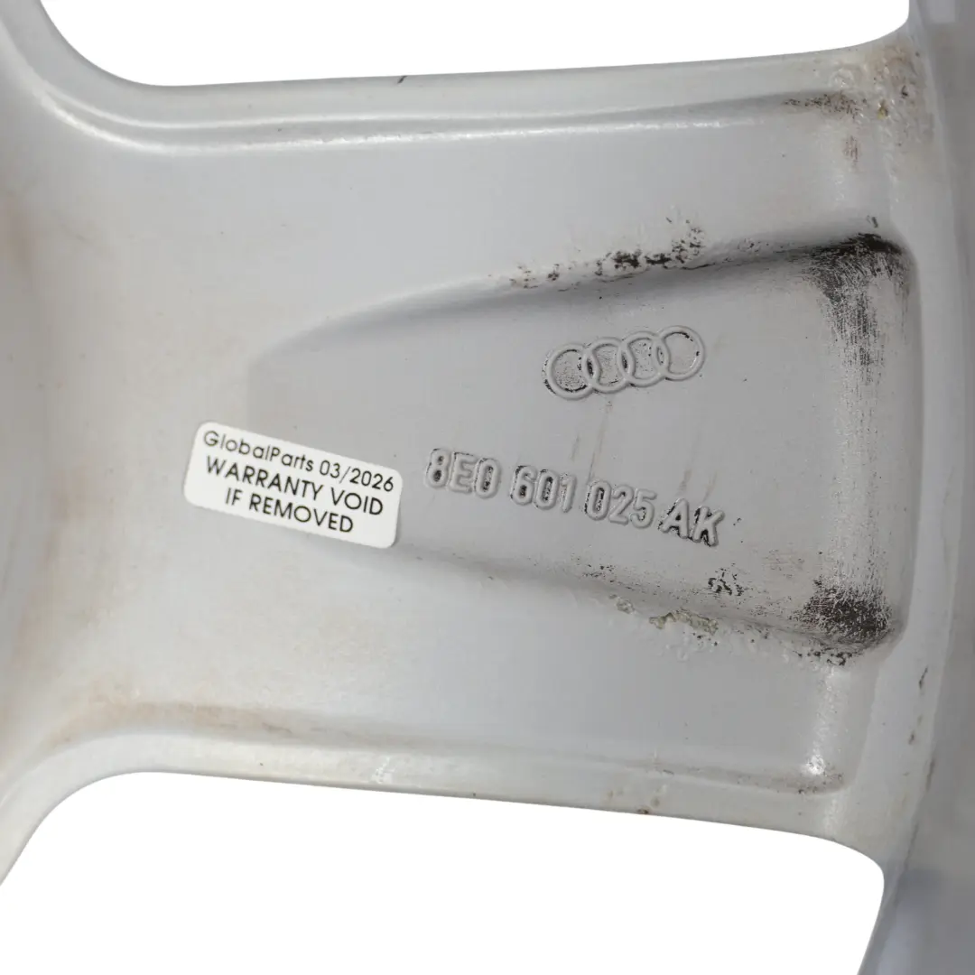 Audi A4 B7 Silberne Alufelge Leichtmetallfelge 18" ET:43 8J - SKU 8E0601025AK-6 - Teilenummer 8E0601025AK