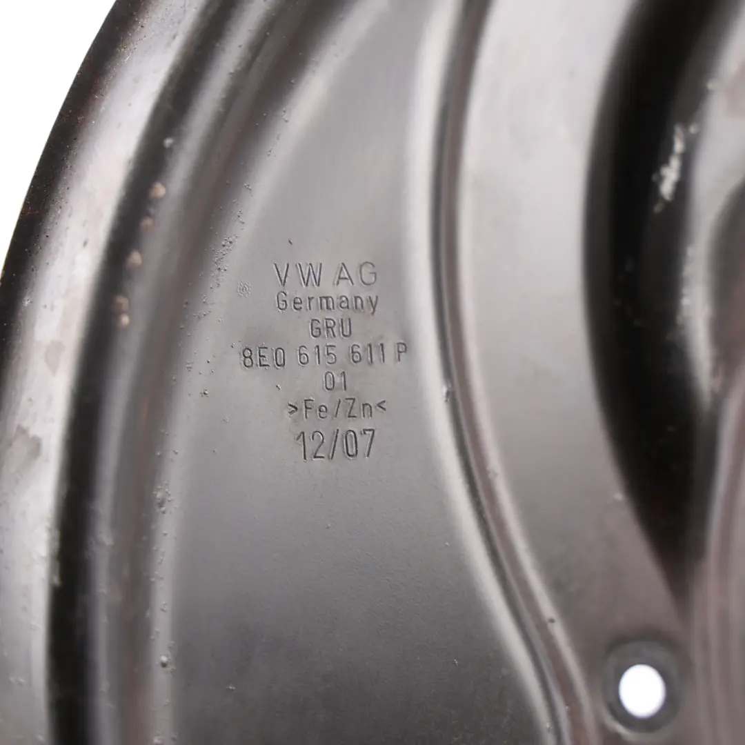 Brake Disc Panel Cover Splash Guard Rear Left N/S to Audi A4 S4 B8 with Part number 8E0615611P Audi A4 S4 B8 Brake Disc Panel Cover Splash Guard Rear Left N/S - SKU 8E0615611P - Part number 8E0615611P