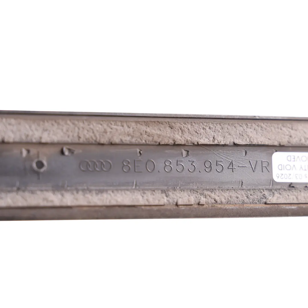 Audi A4 B7 Front Door Moulding Strip Right O/S Brilliant Black - Y9B - SKU 8E0853954-BBL - Part number 8E0853954