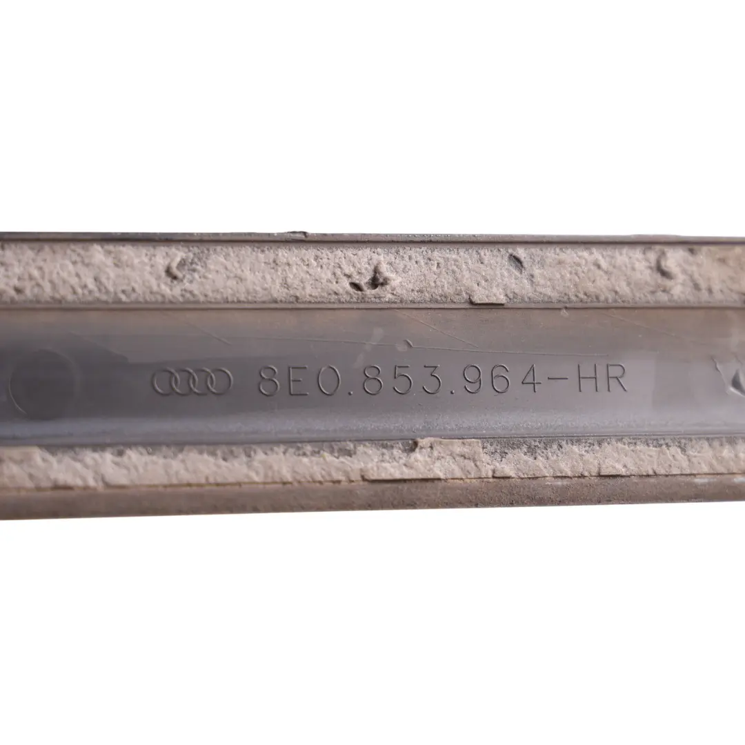 Door Strip Moulding Trim Cover Right O/S Brilliant Black - Y9B to Audi A4 B7 Rear with Part number 8E0853964 Audi A4 B7 Rear Door Strip Moulding Trim Cover Right O/S Brilliant Black - Y9B - SKU 8E0853964-BBL - Part number 8E0853964