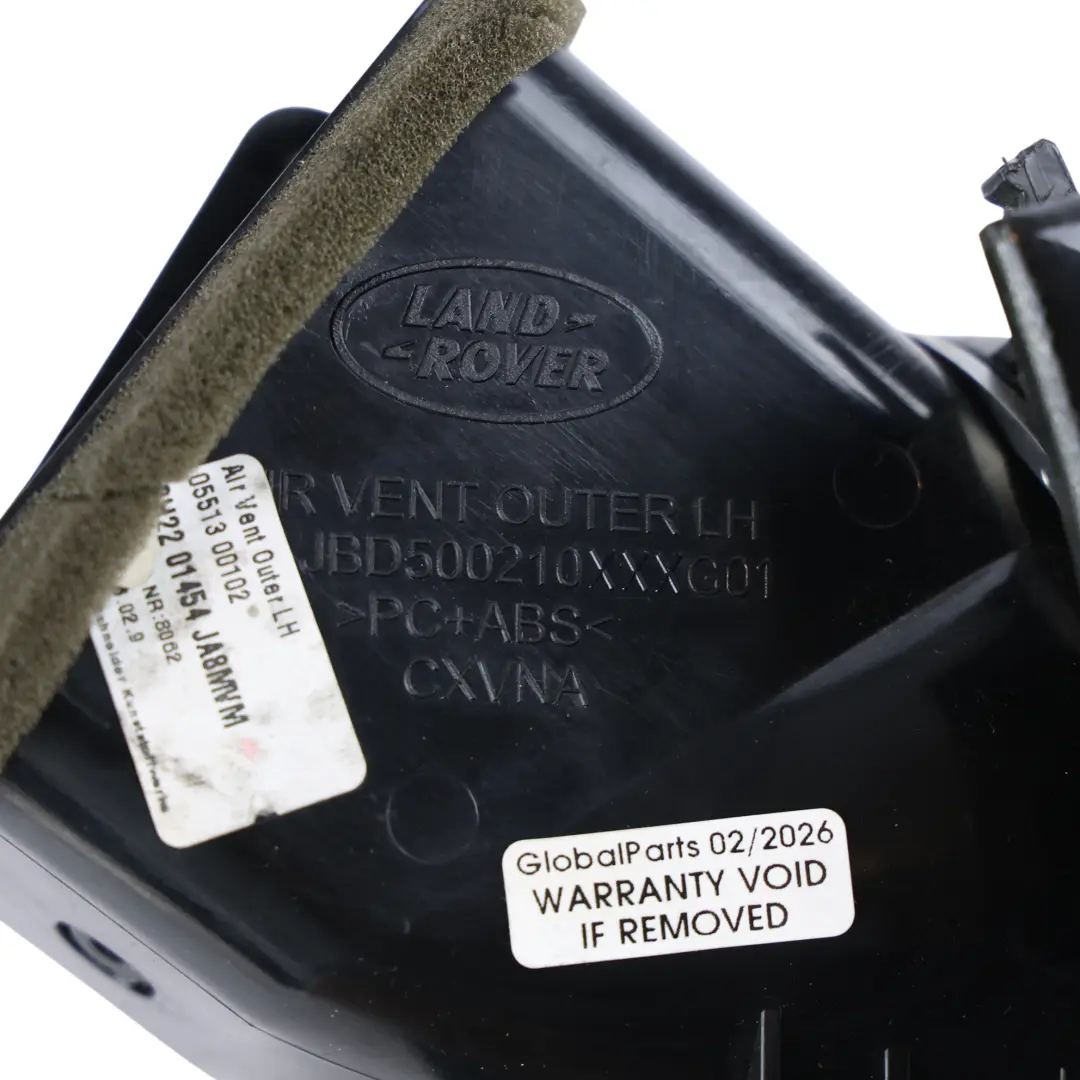 Panel Ventilación Exterior Izquierdo para Land Rover Discovery 3 L319 con número de pieza 8H22-01454-JA Land Rover Discovery 3 L319 Panel Ventilación Exterior Izquierdo - SKU 8H22-01454-JA - Número de pieza 8H22-01454-JA