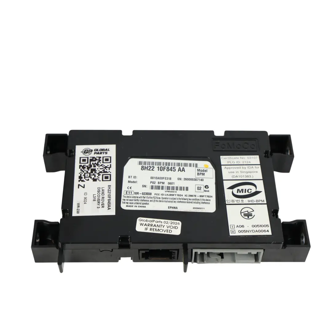 Land Rover Discovery 3 L319 Module Commande Téléphonique Bluetooth - SKU 8H2210F845AA - Numéro de pièce 8H2210F845AA