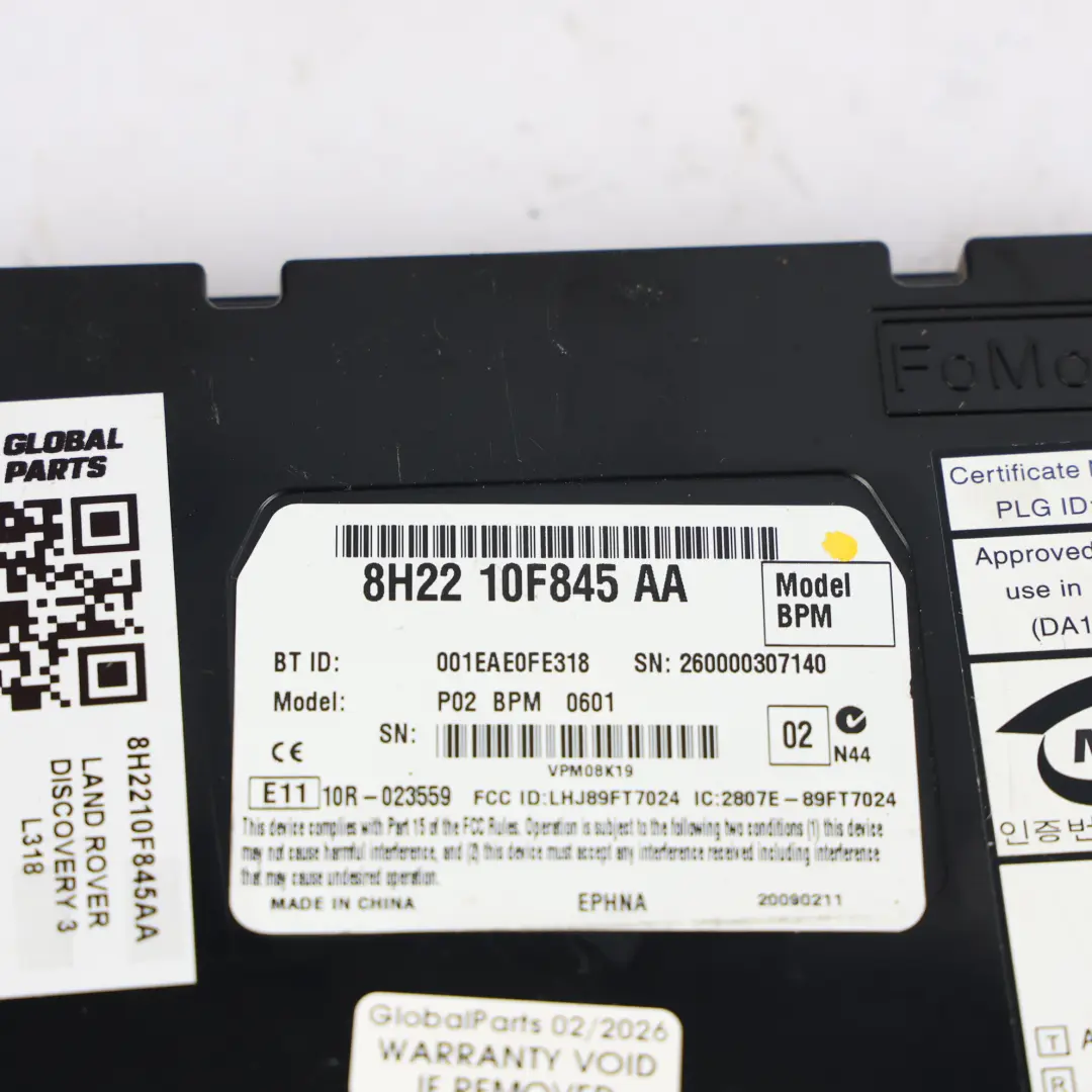 Land Rover Discovery 3 L319 Modulo Controllo Telefono Bluetooth - SKU 8H2210F845AA - Numero di parte 8H2210F845AA