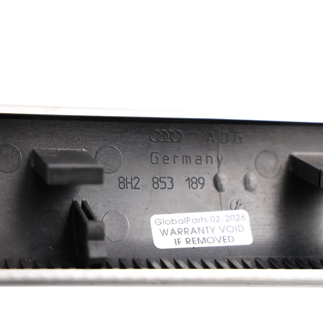 Dashboard Dash Trim Strip Right O/S Cover Panel Aluminium to Audi A4 B7 with Part number 8H2853189 Audi A4 B7 Dashboard Dash Trim Strip Right O/S Cover Panel Aluminium - SKU RHD-8H2853189 - Part number 8H2853189