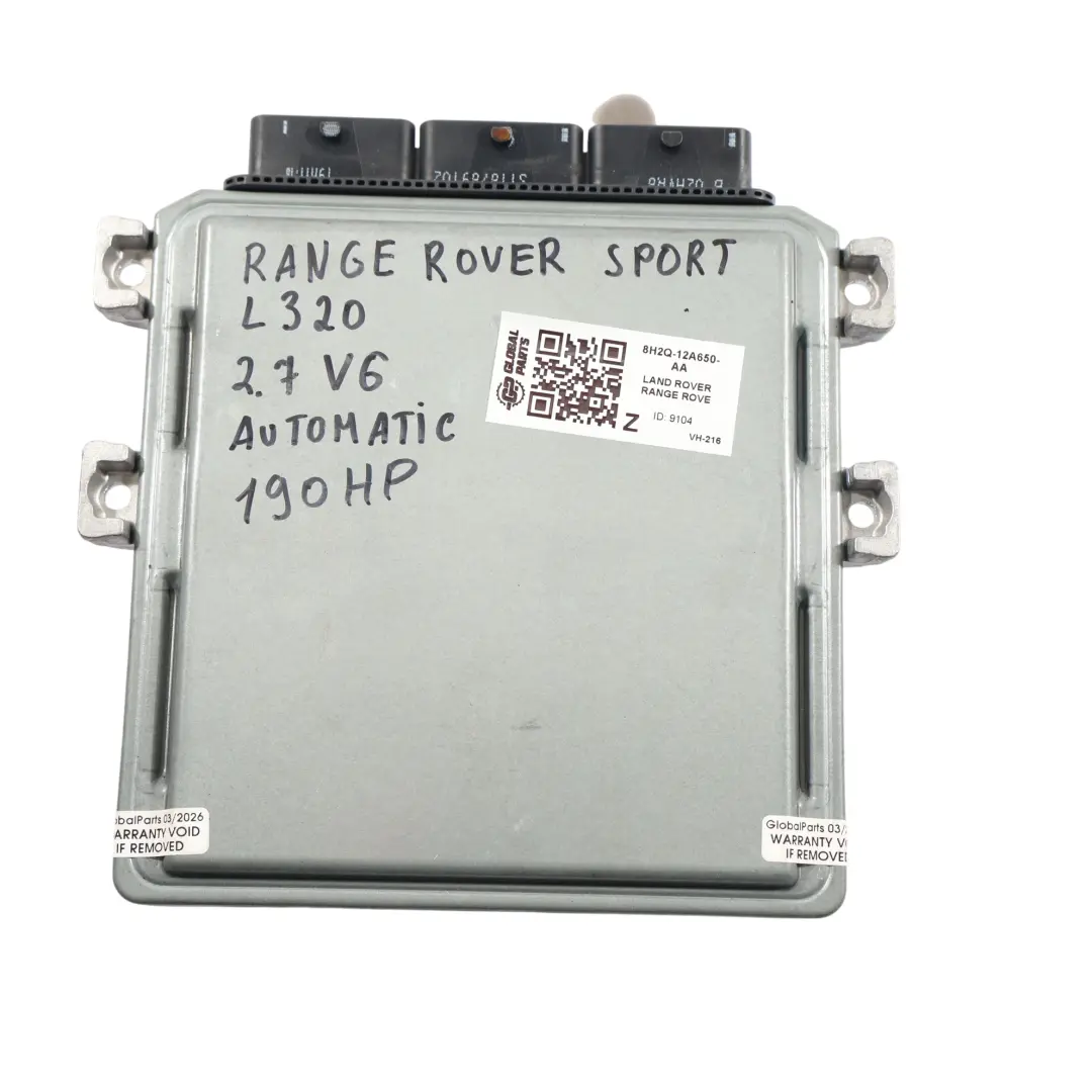 Range Rover Sport L320 276DT 190CH Calculateur Moteur Automatique - SKU 8H2Q-12A650-AA - Numéro de pièce 8H2Q-12A650-AA